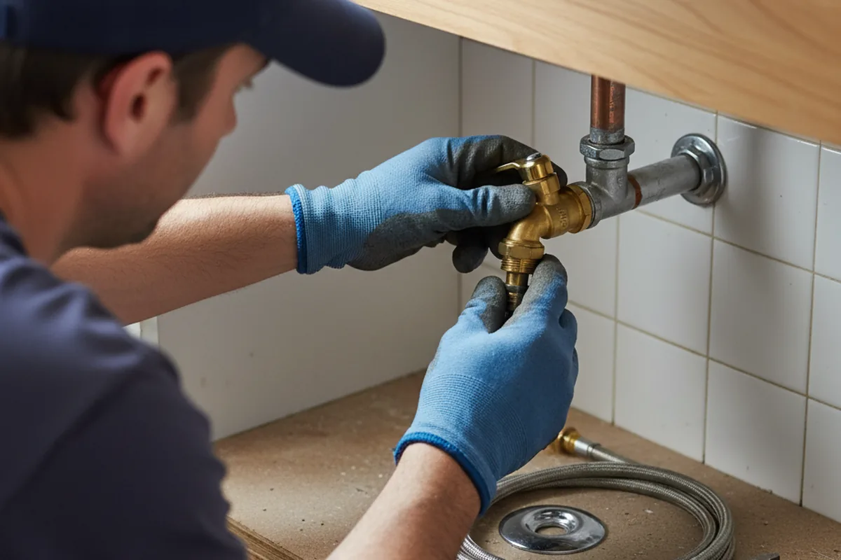 Shutoff valve and fitting work during Faucet and Fixture Repair in Wharton